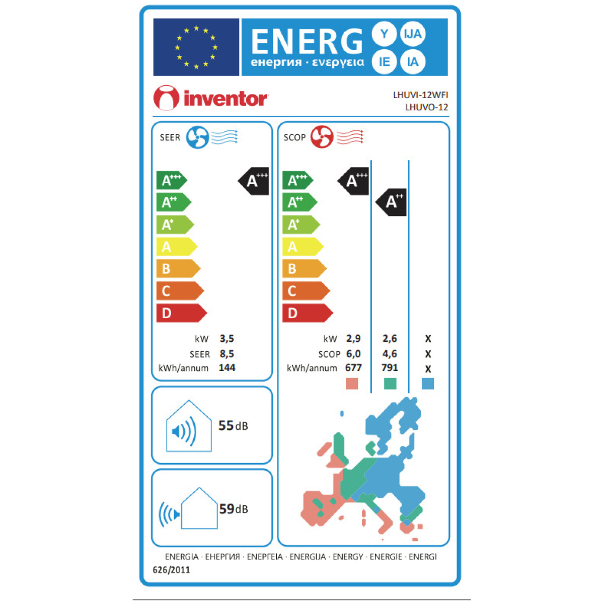 Inventor Leon LHUVI-12WFI/LHUVO-12 Κλιματιστικό Inverter 12000 BTU A+++/A++ με Ιονιστή και WiFi (ΕΩΣ 12 ΔΟΣΕΙΣ) - Image 2
