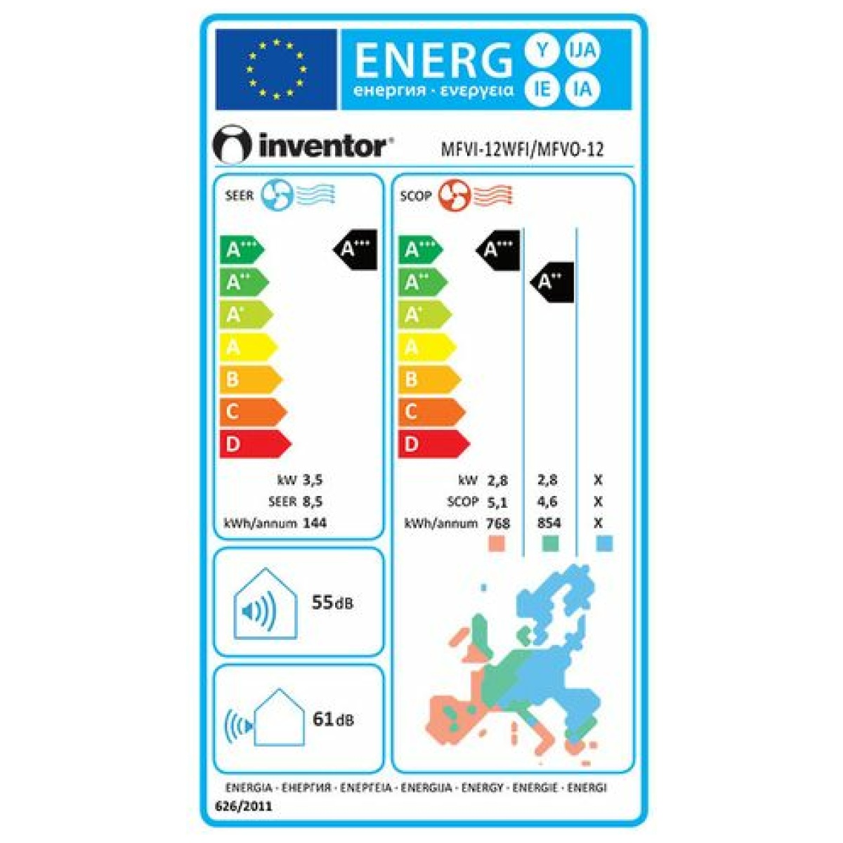 INVENTOR COMFORT MFVI-12WFI/MFVO-12 Κλιματιστικό Inverter 12000Btu με Ιονιστή και WiFi A+++/A++ ΕΩΣ 12 ΔΟΣΕΙΣ - Image 5
