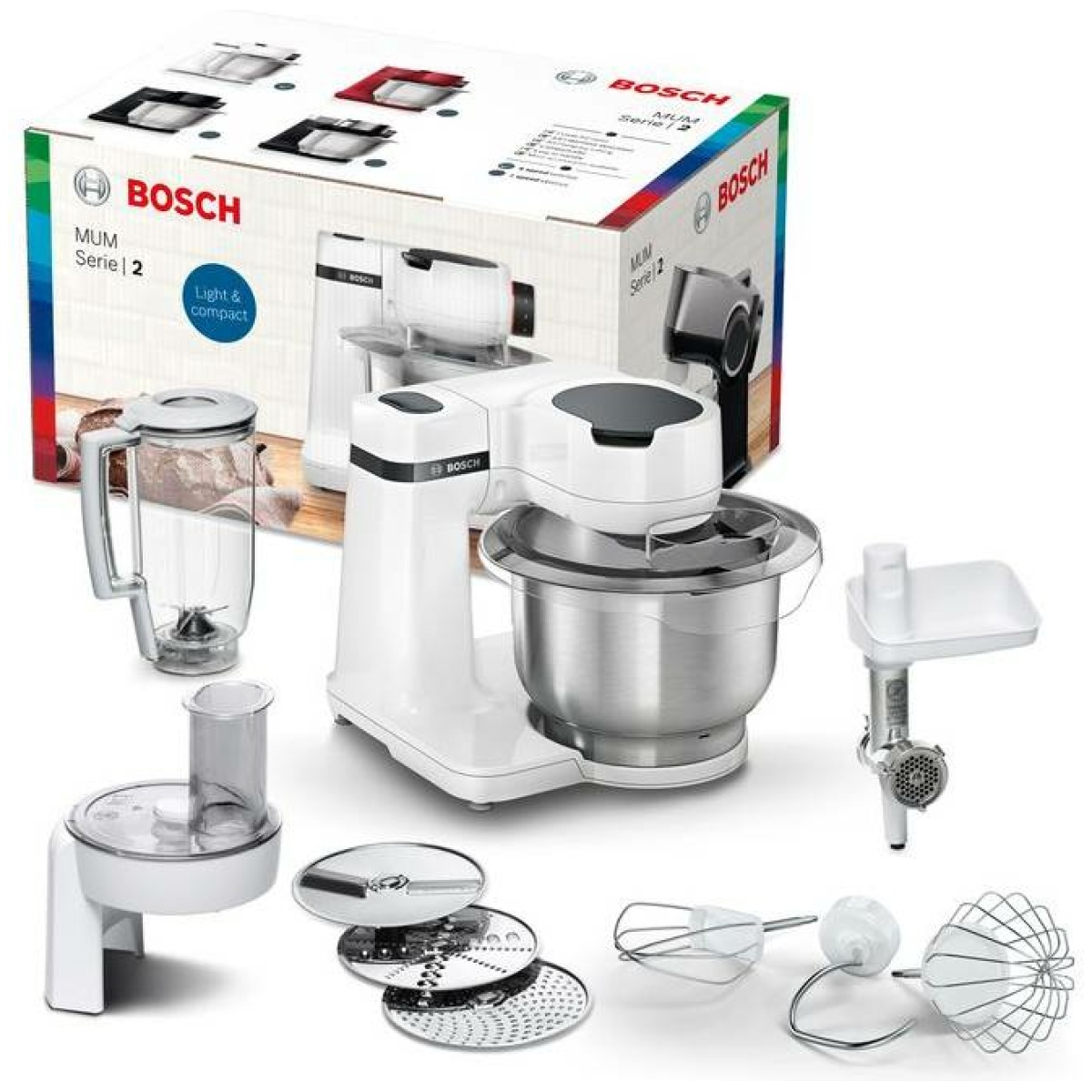 BOSCH MUMS2EW30 Κουζινομηχανή 700W με Ανοξείδωτο Κάδο 3.8lt ΕΩΣ 12 ΔΟΣΕΙΣ - Image 1