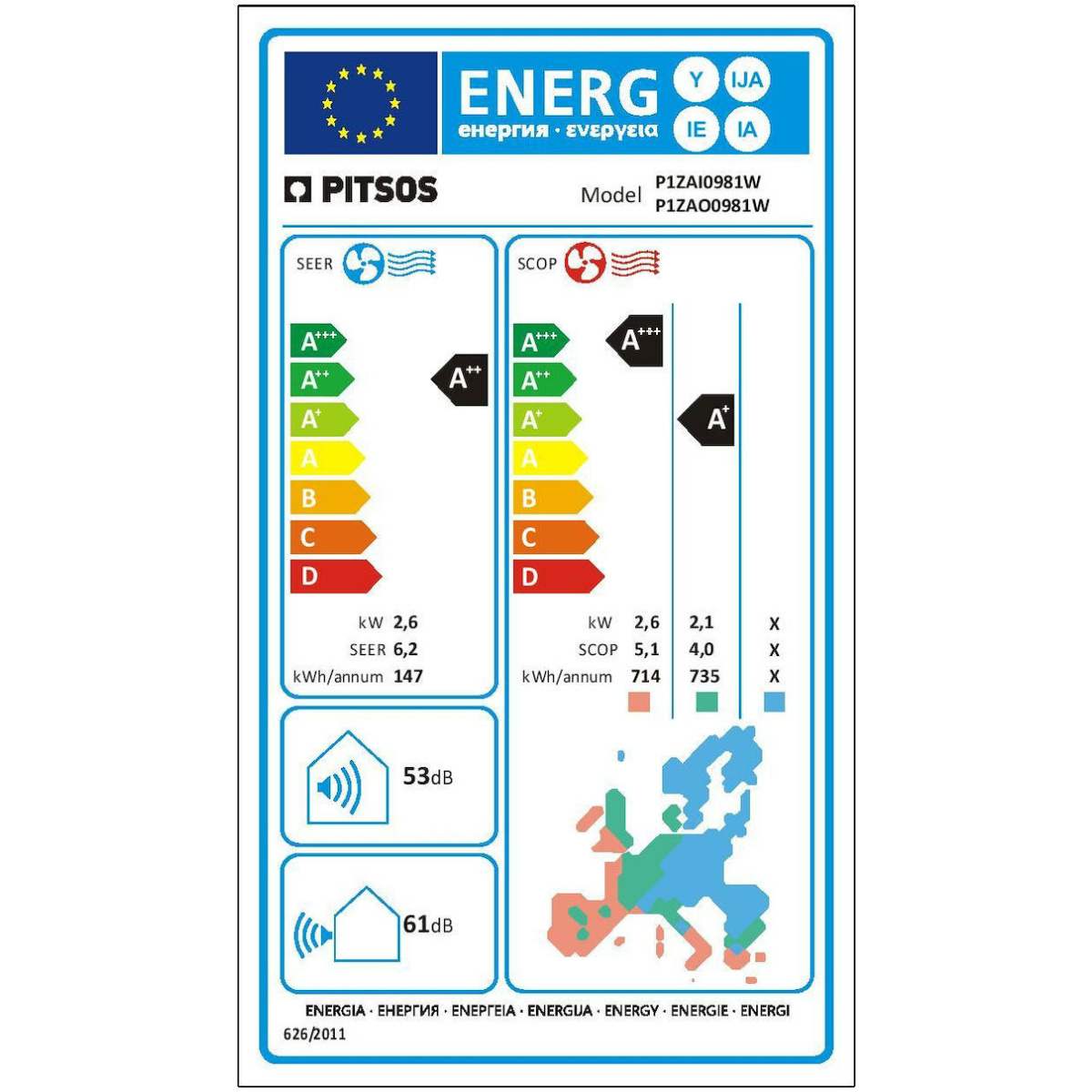 PITSOS IOLI P1ZAI0981W/P1ZAO0981W Κλιματιστικά Τοίχου 9000btu A++/A+ ΕΩΣ 12 ΔΟΣΕΙΣ - Image 2