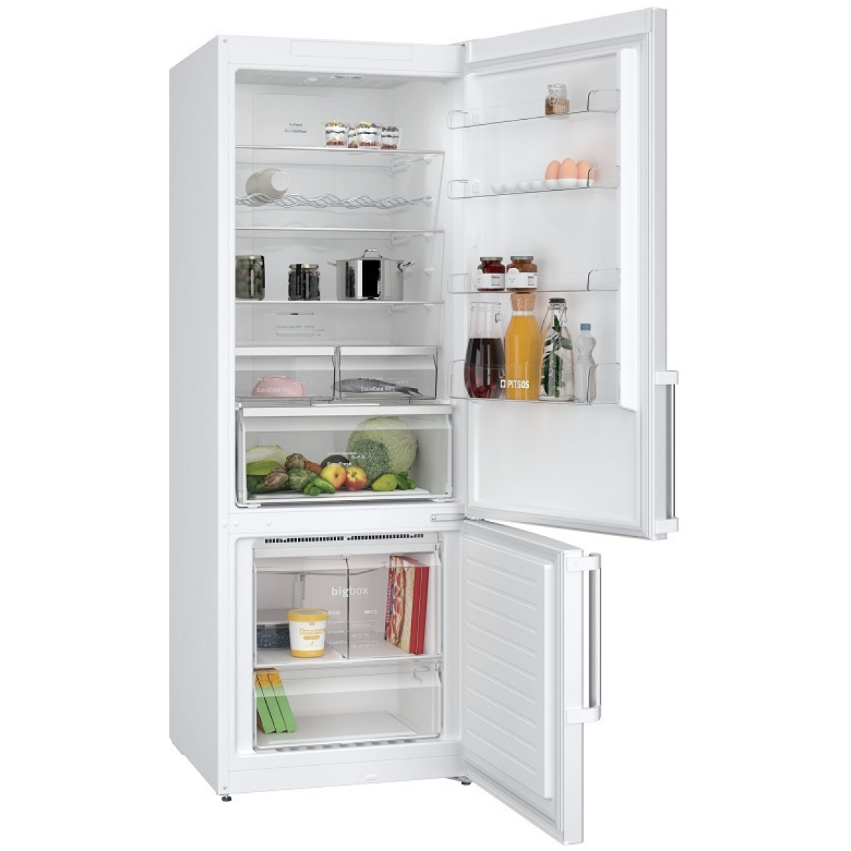 PITSOS PKNB56XWEP Ψυγειοκαταψύκτης 508lt NoFrost Υ193xΠ70xΒ80εκ. Λευκός Ε ΕΩΣ 12 ΔΟΣΕΙΣ - Image 2