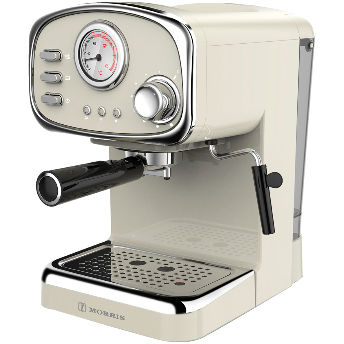 MORRIS R20806EMC Μηχανή Espresso Retro Cream 1100W Πίεσης 20bar ΕΩΣ 12 ΔΟΣΕΙΣ - Image 1