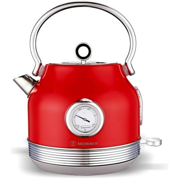 MORRIS R20812WKR Βραστήρας Retro Red 1.7lt 2200W ΕΩΣ 12 ΔΟΣΕΙΣ