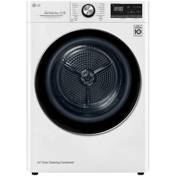 LG RC80V9AV3W Στεγνωτήριο Ρούχων 8kg A+++ με Αντλία Θερμότητας ΕΩΣ 12 ΔΟΣΕΙΣ