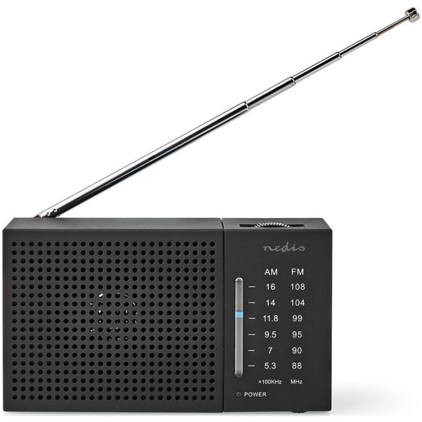 Nedis RDFM1200 Ραδιοφωνάκι Μπαταρίας Μαύρο Black ΕΩΣ 12 ΔΟΣΕΙΣ