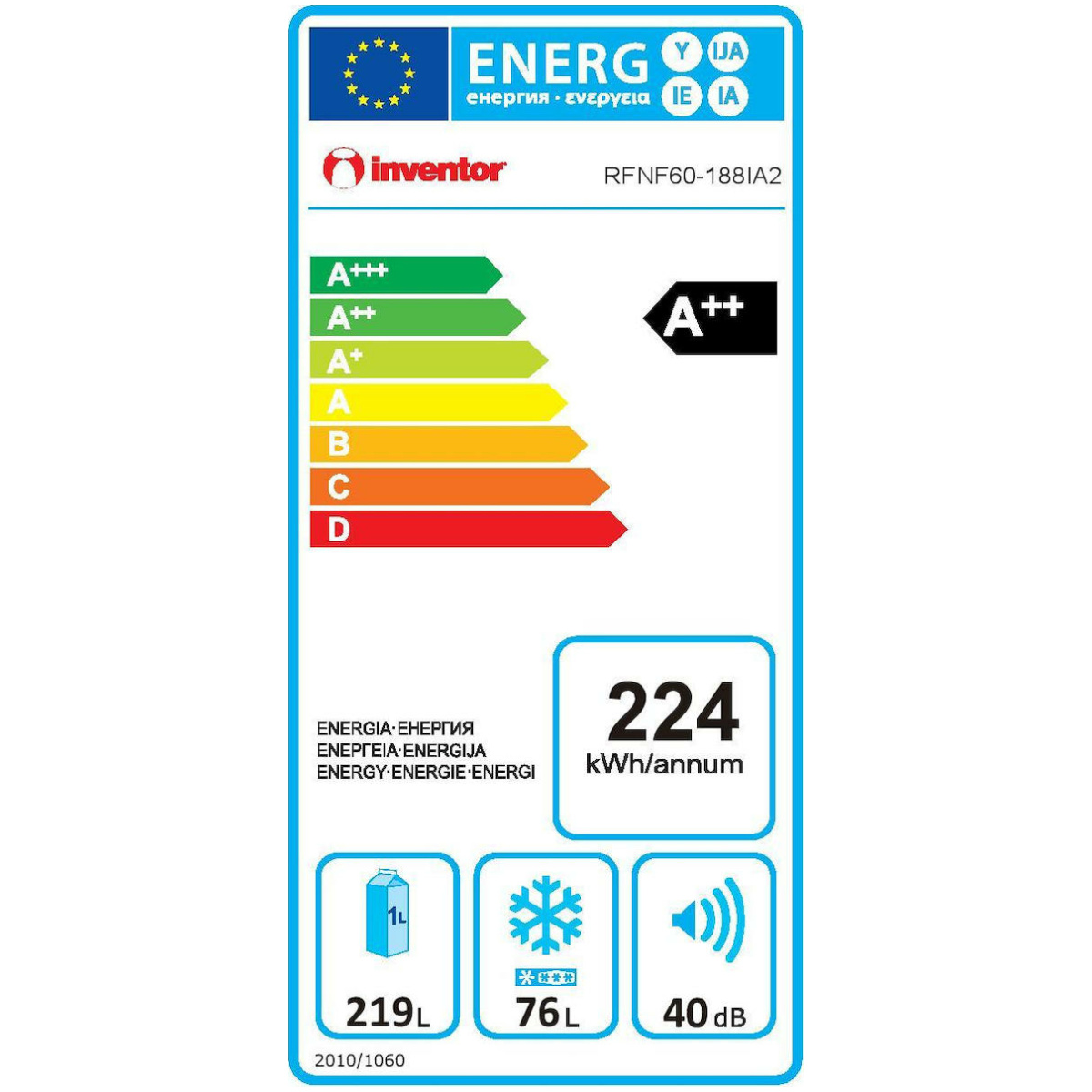 INVENTOR RFNF60-188IA2 Ψυγειοκαταψύκτης Inox Total NoFrost A++ ΕΩΣ 12 ΔΟΣΕΙΣ - Image 2