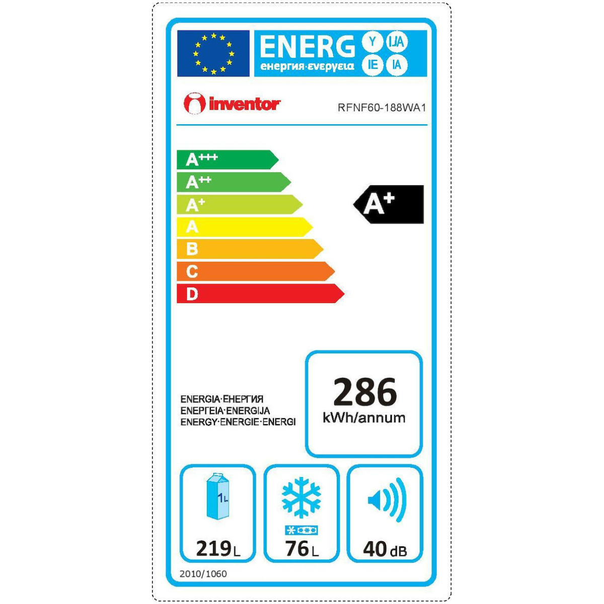 INVENTOR RFNF60-188WA1 Ψυγειοκαταψύκτης Total NoFrost A+ ΕΩΣ 12 ΔΟΣΕΙΣ - Image 2