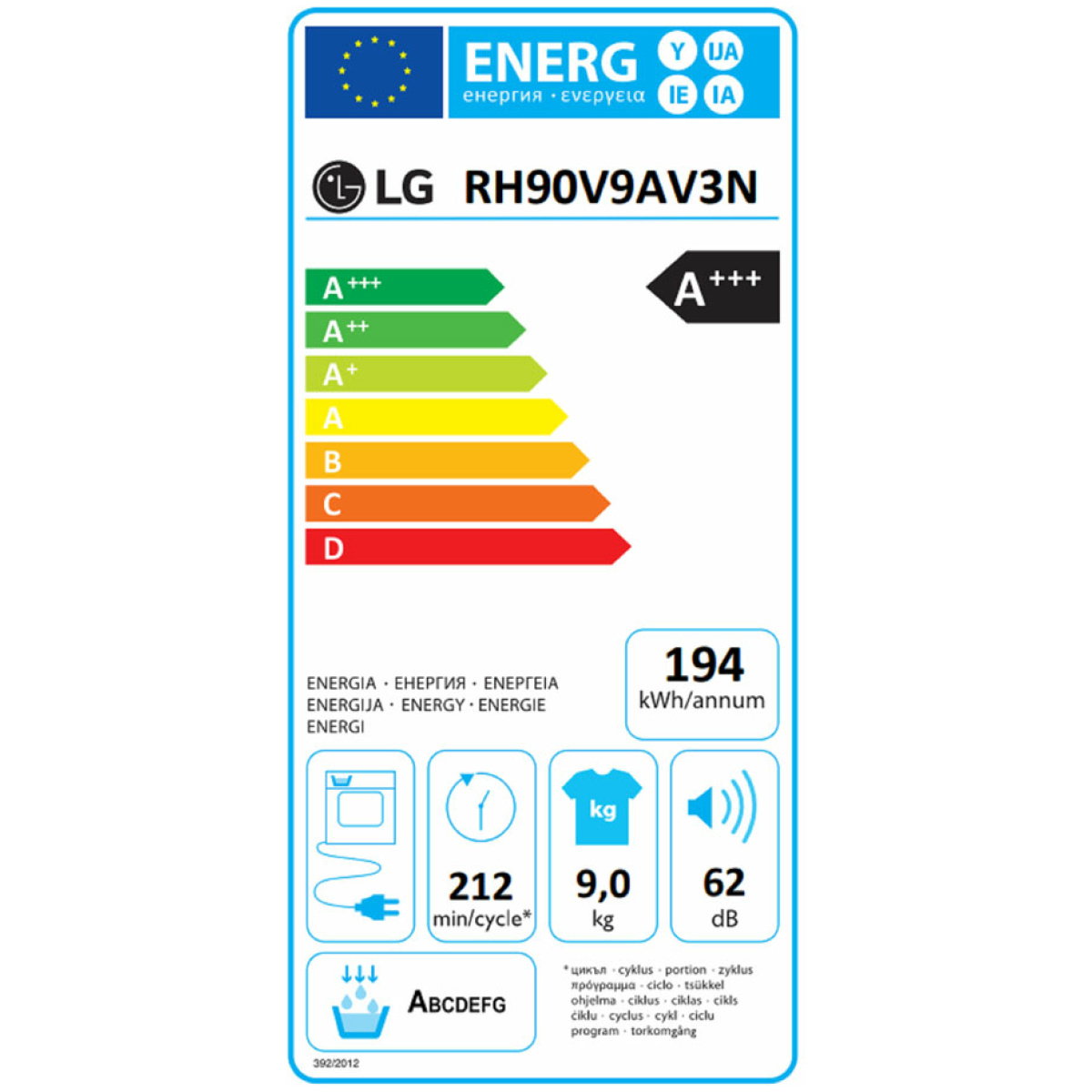 Στεγνωτήριο LG RH90V9AV3N A+++ 9 kg DUAL Inverter με αντλία θερμότητας ΕΩΣ 12 ΔΟΣΕΙΣ - Image 2