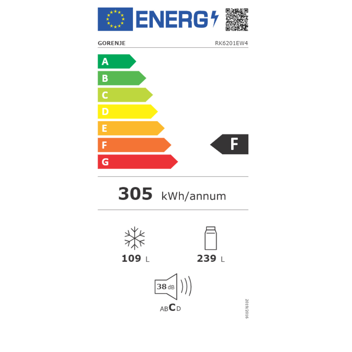 GORENJE RK6201EW4 Ψυγειοκαταψύκτης NoFrost A+ ΕΩΣ 12 ΔΟΣΕΙΣ - Image 5