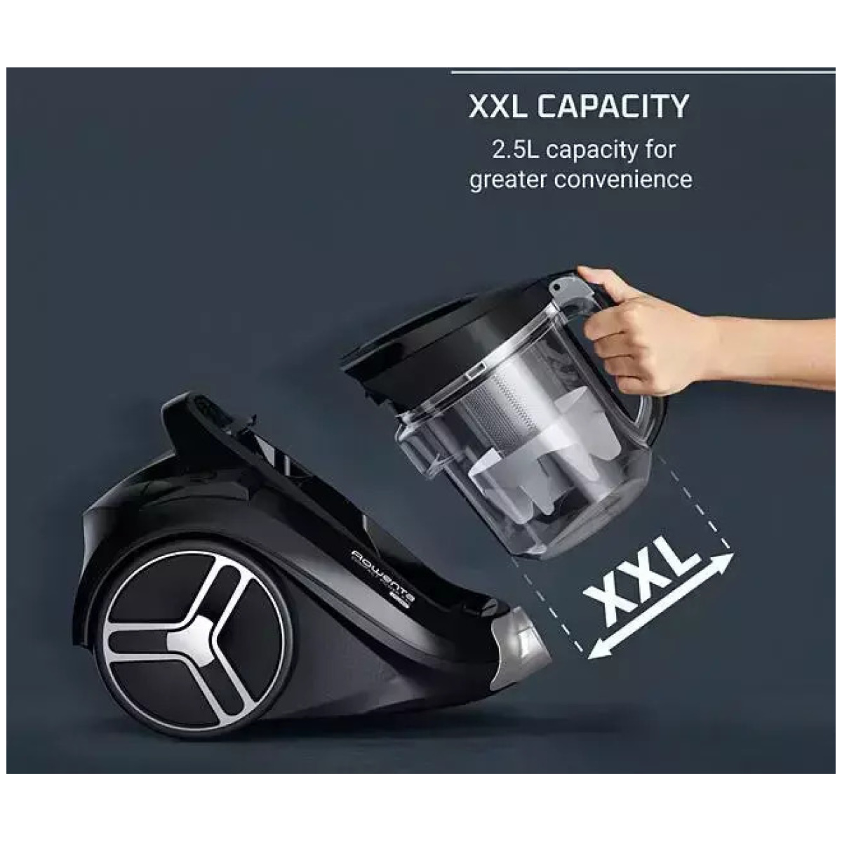 Rowenta RO4B25EA Compact Power Xxl Ηλεκτρική Σκούπα 900W με Κάδο 2.5lt Μαύρη (ΕΩΣ 12 ΔΟΣΕΙΣ) - Image 2