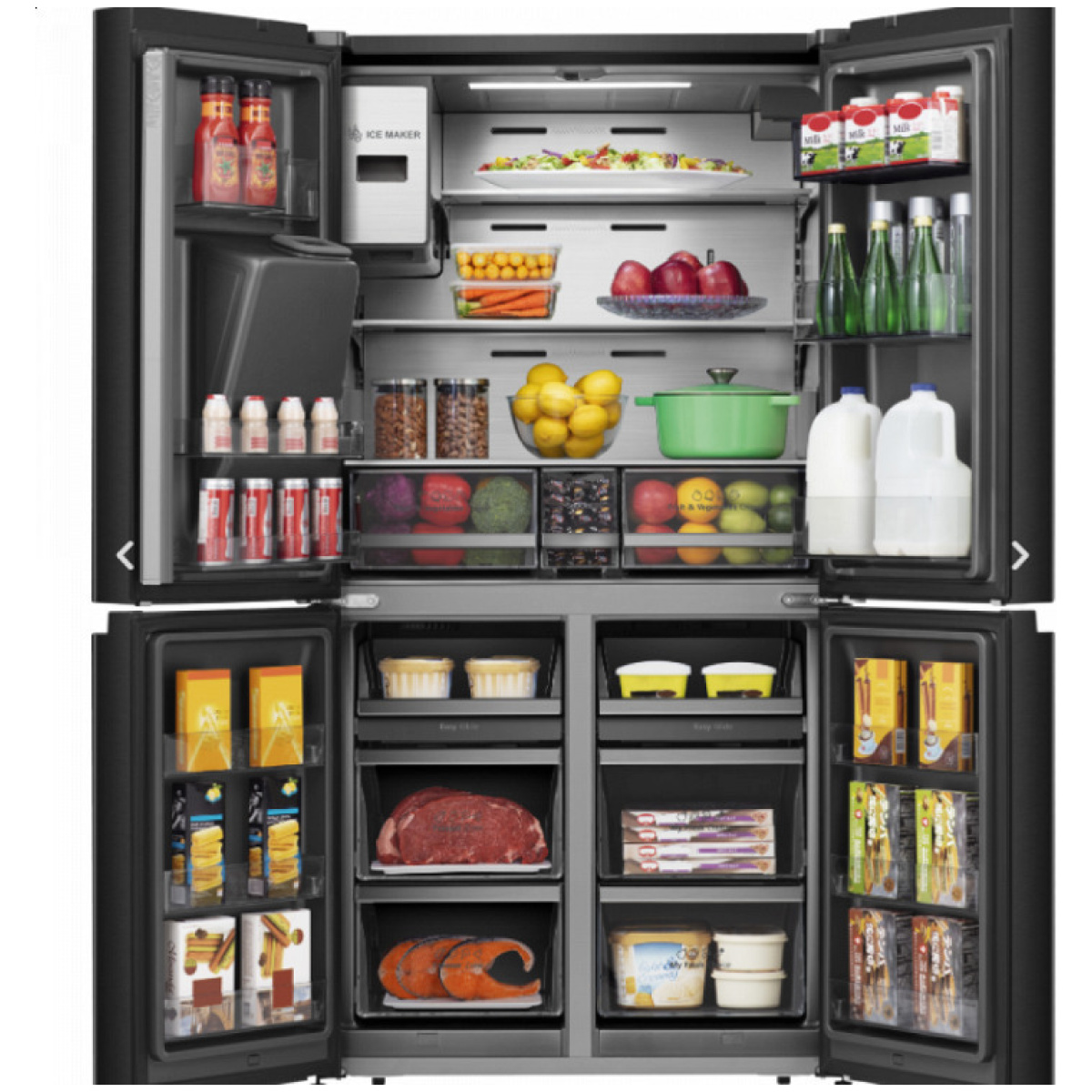 Hisense RQ760N4IFE Ψυγείο Ντουλάπα 577lt NoFrost Υ178.5xΠ91.4xΒ72.5cm Μαύρο ΕΩΣ 12 ΔΟΣΕΙΣ - Image 3