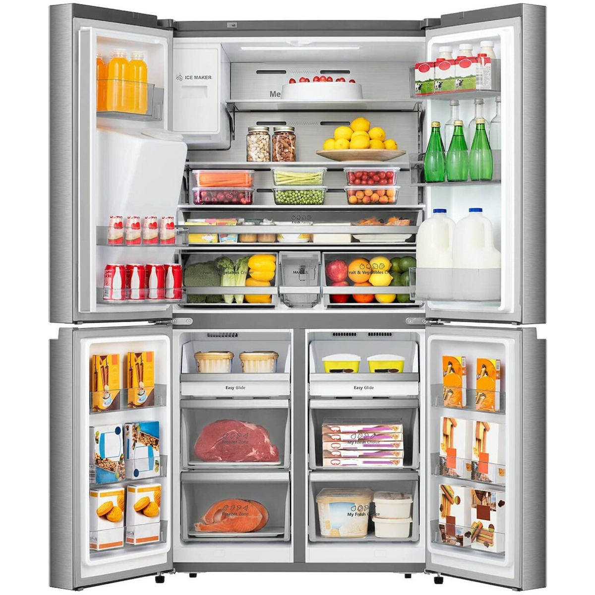Hisense RQ760N4SASE Ψυγείο Ντουλάπα 585lt Total NoFrost Υ178.5xΠ91.4xΒ72.5cm Inox ΕΩΣ 12 ΔΟΣΕΙΣ - Image 4