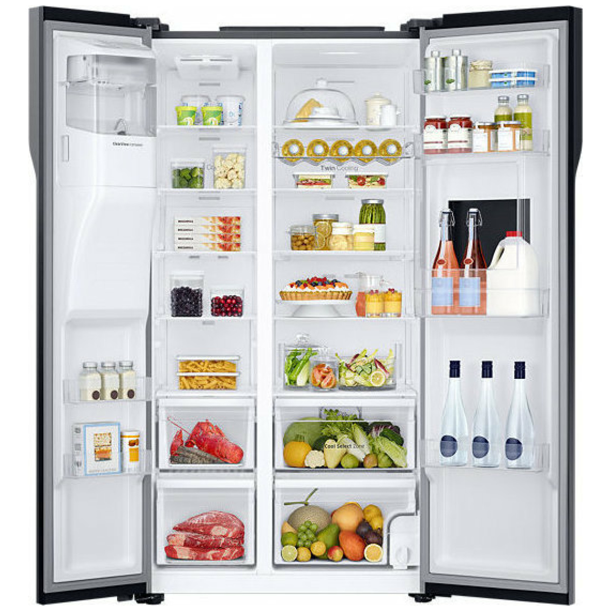 SAMSUNG RS51K57H02C Ψυγείο Ντουλάπα NoFrost A+ Black Inox ΕΩΣ 12 ΔΟΣΕΙΣ - Image 7