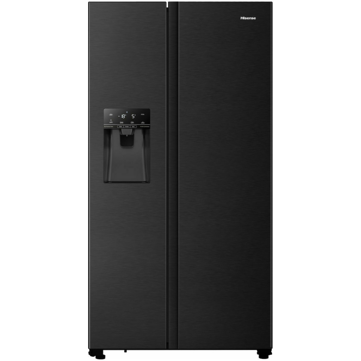 HiSENSE RS694N4TFE Ψυγείο Ντουλάπα 562lt NoFrost Μαύρο E ΕΩΣ 12 ΔΟΣΕΙΣ - Image 1