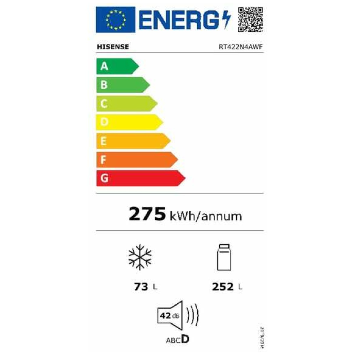 HiSENSE RT422N4AWF Ψυγείο Δίπορτο 325lt Total NoFrost Λευκό F ΕΩΣ 12 ΔΟΣΕΙΣ - Image 3