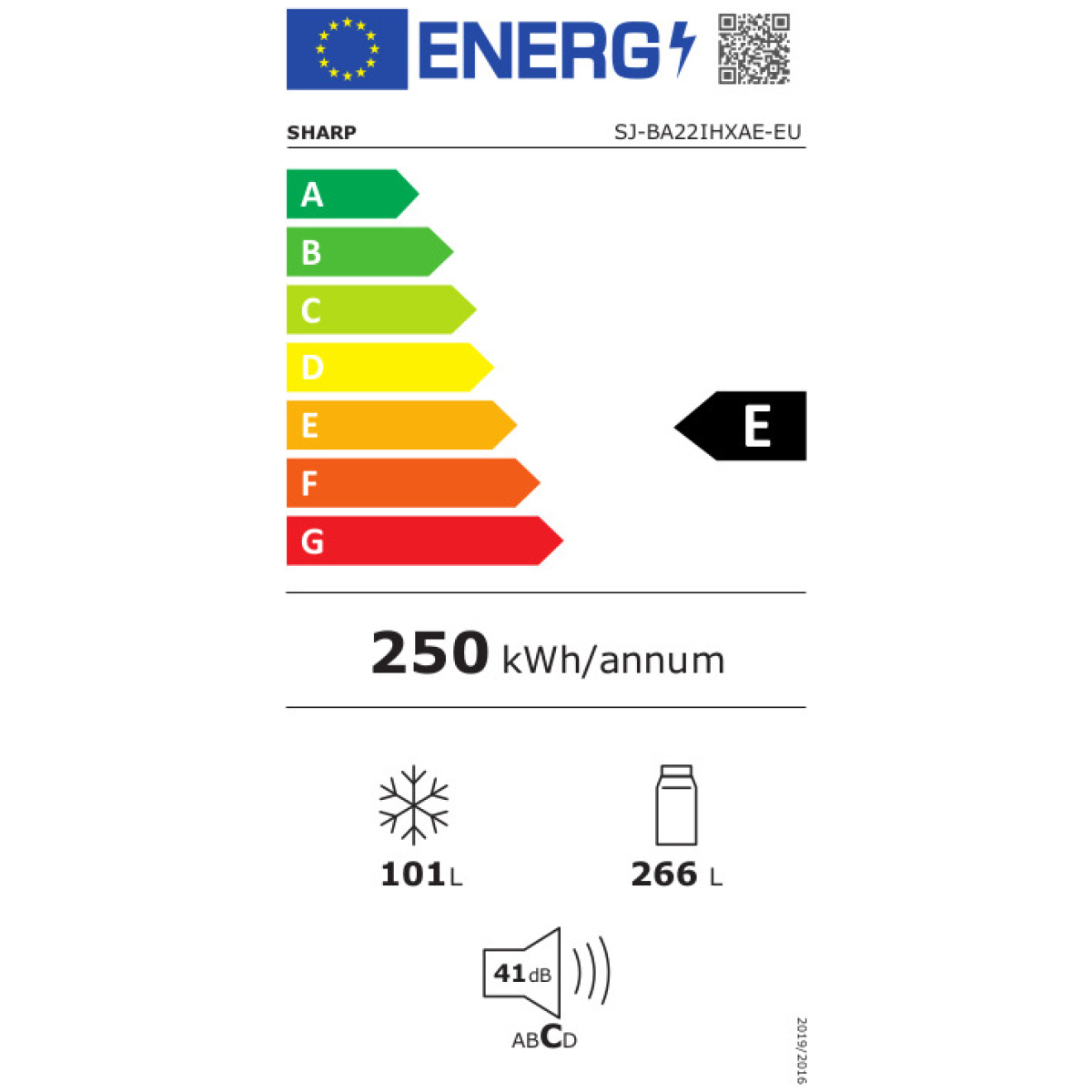 SHARP SJ-BA22IHXAE-EU Ψυγειοκαταψύκτης 367lt NoFrost Μαύρος E ΕΩΣ 12 ΔΟΣΕΙΣ - Image 3