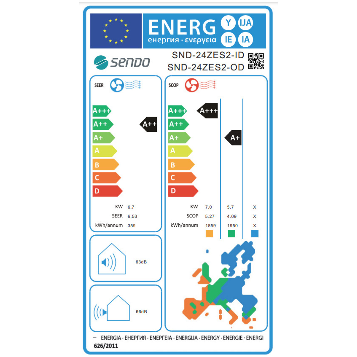 Sendo Zeas SND-24ZES2-ID/SND-24ZES2-OD Κλιματιστικό Inverter 24000 BTU A++/A+ (ΕΩΣ 12 ΔΟΣΕΙΣ) - Image 2
