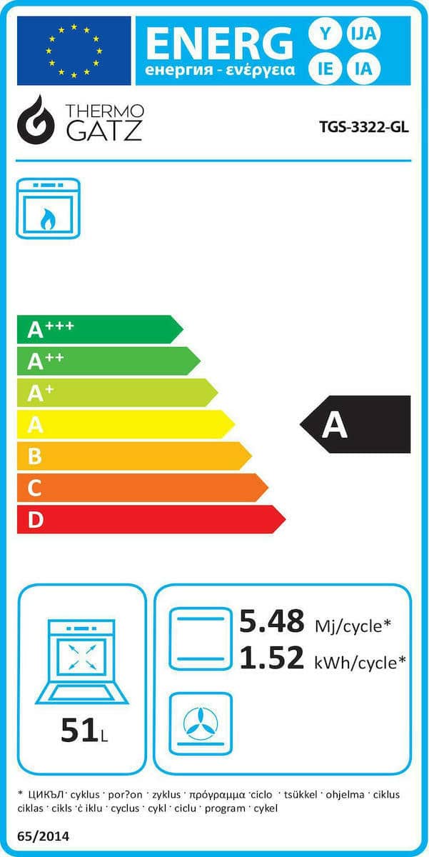 TGS-3322-GL_02-305.jpeg THERMOGATZ TGS-3322-GL Φούρνος Αερίου άνω Πάγκου 51lt χωρίς Εστίες Α ΕΩΣ 12 ΔΟΣΕΙΣ - Image 2