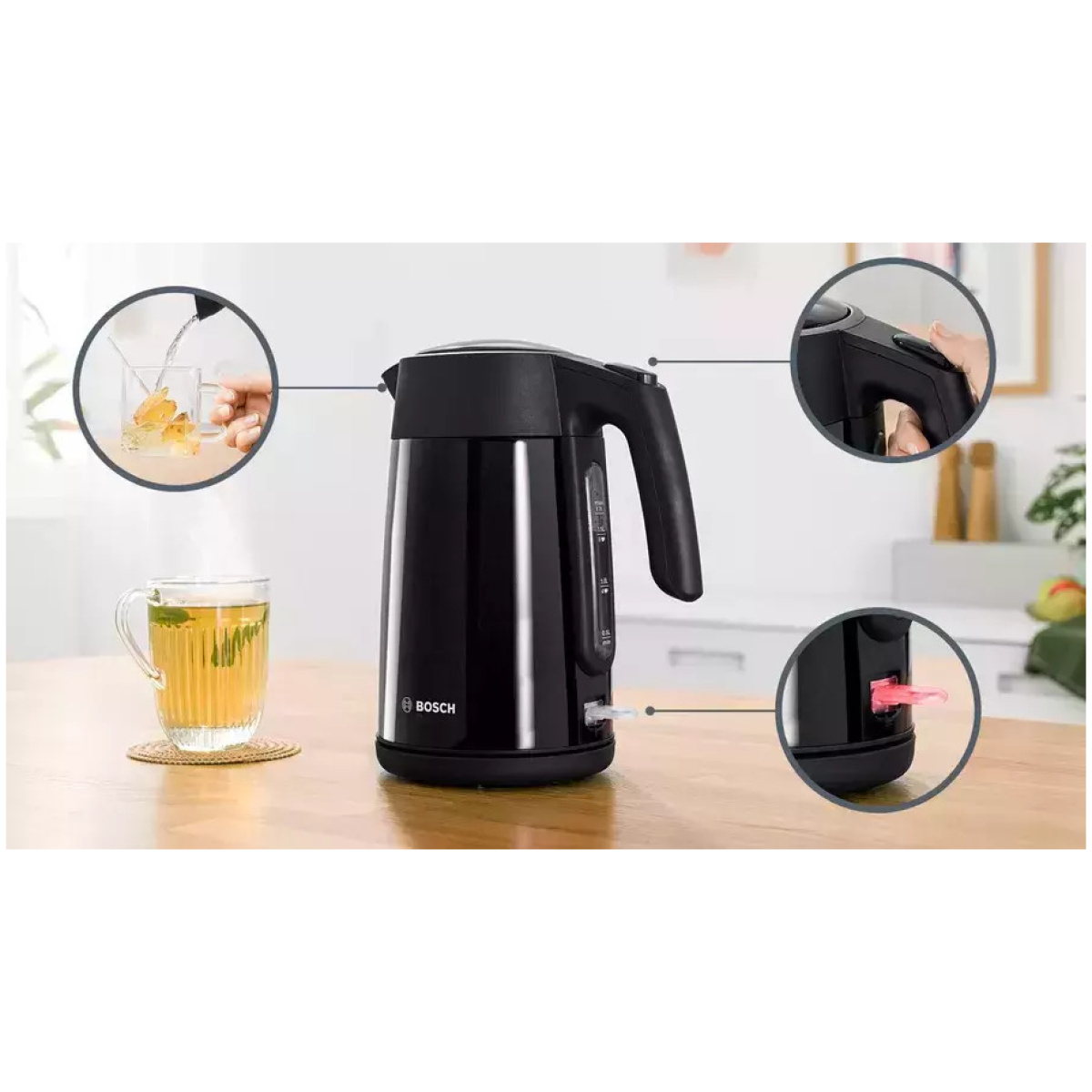 Bosch TWK7L463 Βραστήρας 1.7lt 2400W Black ΕΩΣ 12 ΔΟΣΕΙΣ - Image 2