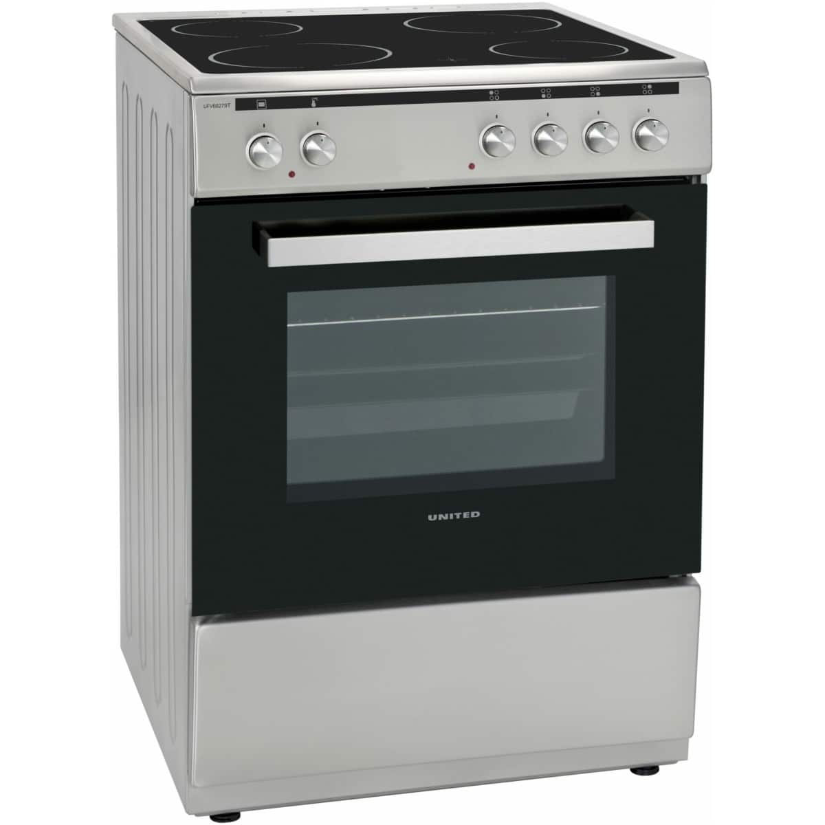 United UFV-68279T Κουζίνα 69lt με Κεραμικές Εστίες Π60εκ. Inox (ΕΩΣ 12 ΔΟΣΕΙΣ) - Image 2