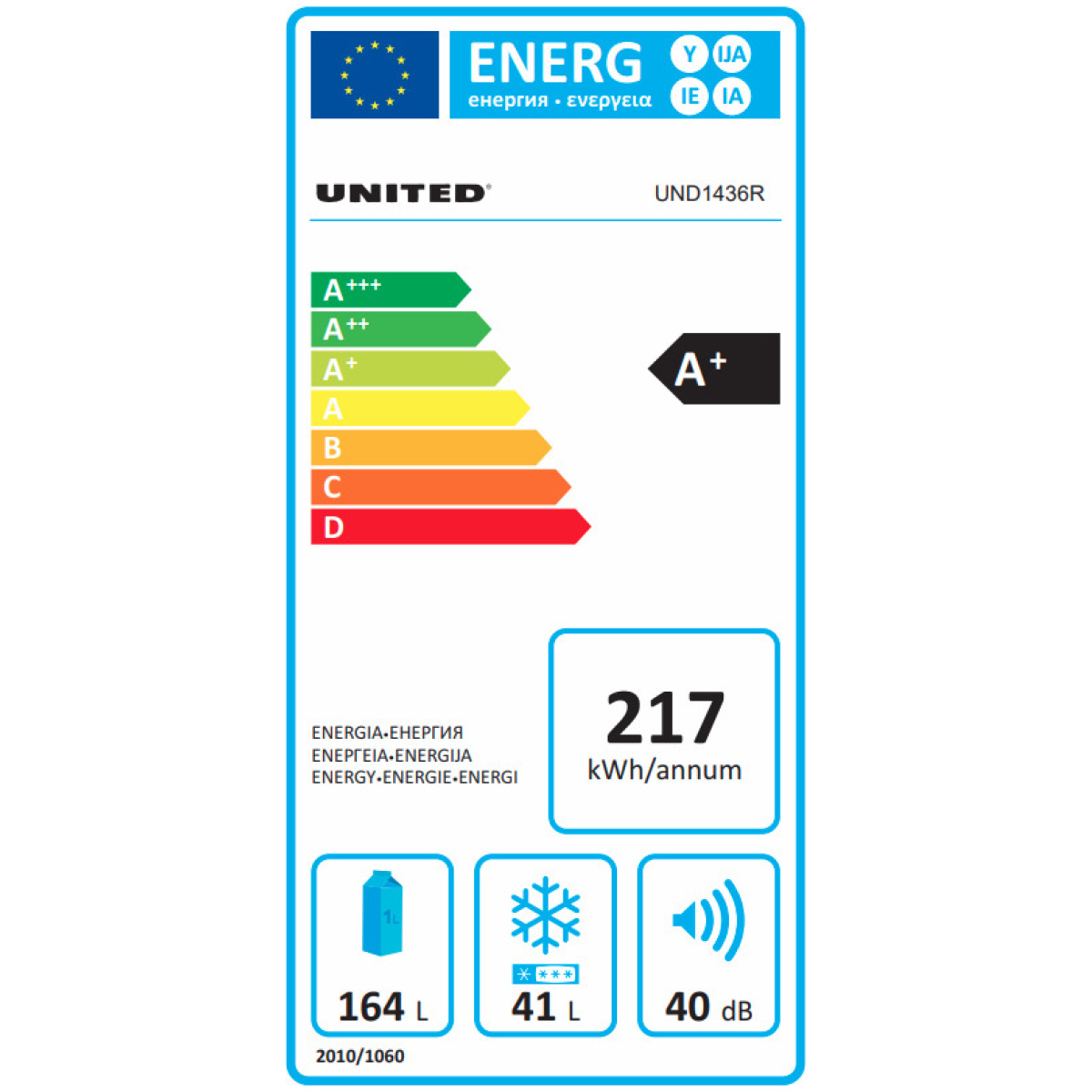 UNITED UND1436R Ψυγείο Δίπορτο Α+ ΕΩΣ 12 ΔΟΣΕΙΣ - Image 3