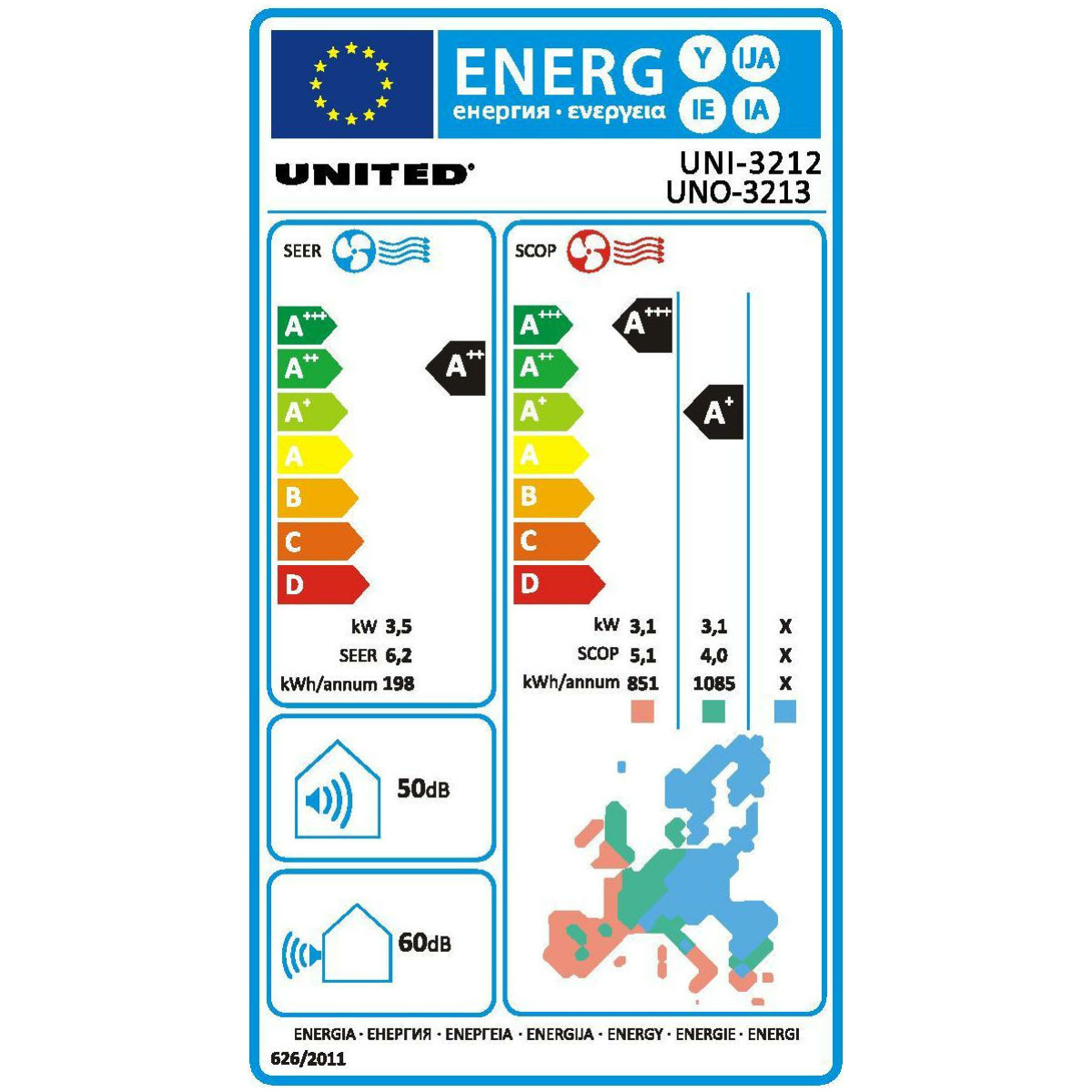 UNITED UNI-3312/UNO-3313 Κλιματιστικό Τοίχου Inverter 12000btu με Ιονιστή A++/A+ ΕΩΣ 12 ΔΟΣΕΙΣ - Image 2