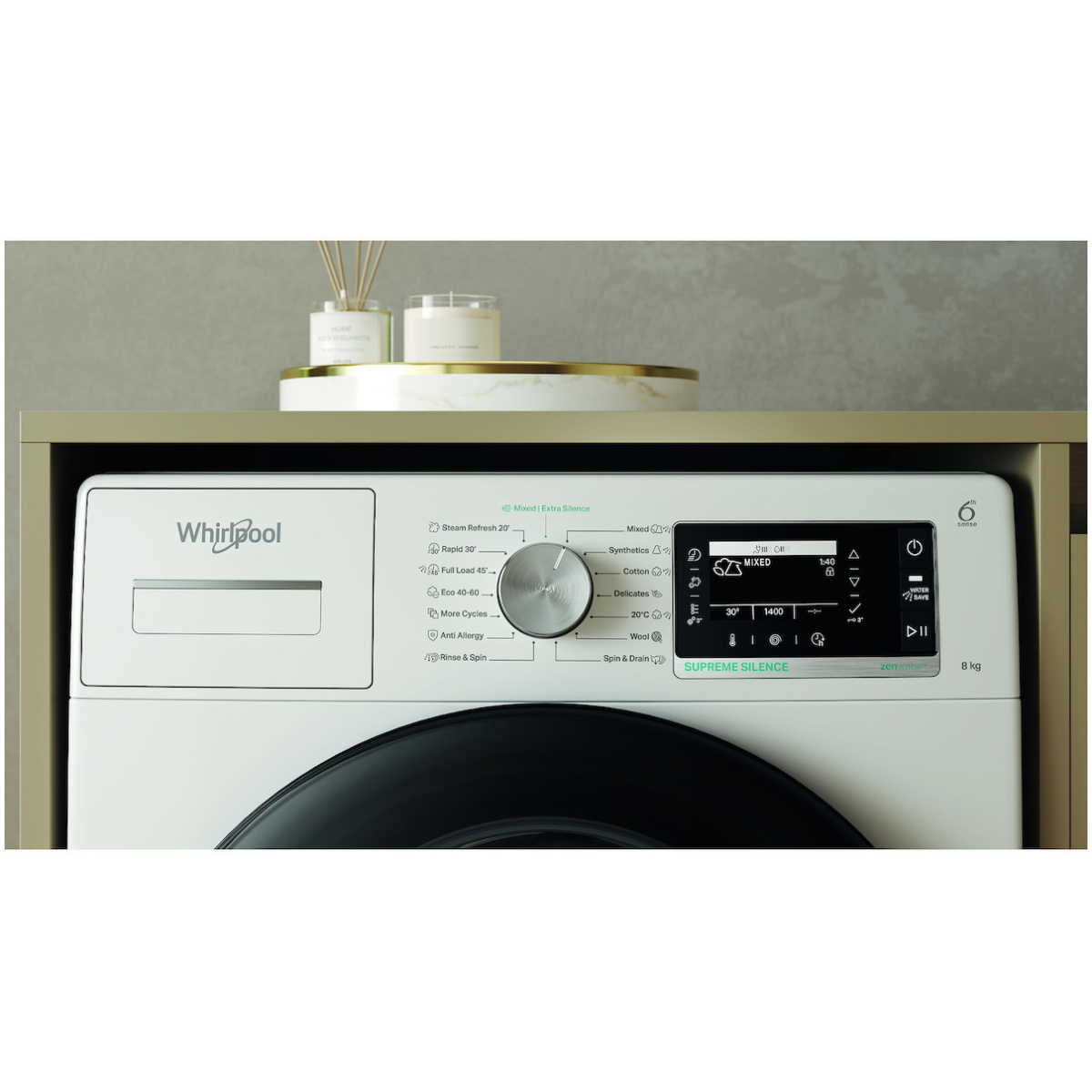 Whirlpool Πλυντήριο Ρούχων 8kg με Ατμό 1400 Στροφών W7X 89 SILENCE EE (ΕΩΣ 12 ΔΟΣΕΙΣ) - Image 3