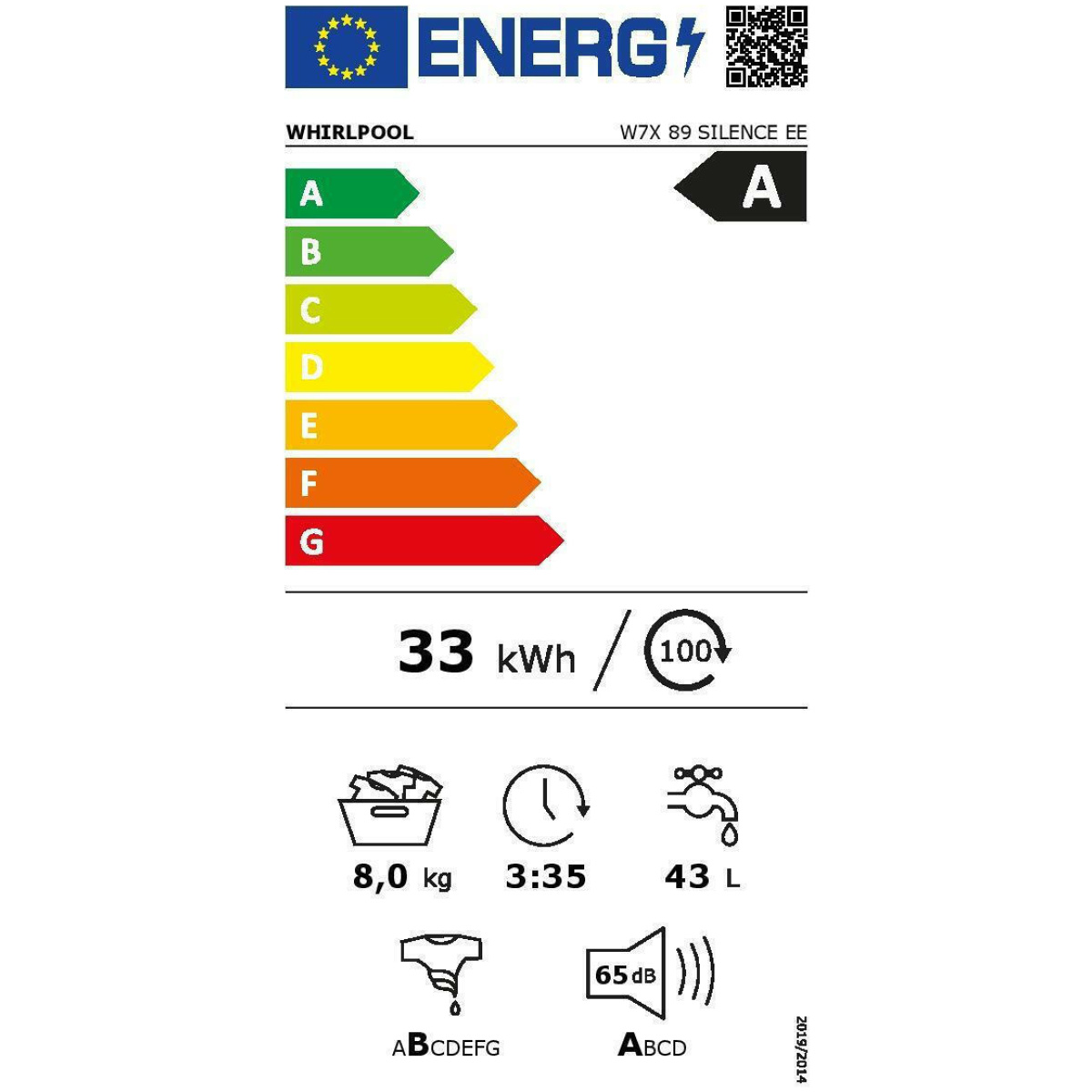Whirlpool Πλυντήριο Ρούχων 8kg με Ατμό 1400 Στροφών W7X 89 SILENCE EE (ΕΩΣ 12 ΔΟΣΕΙΣ) - Image 4