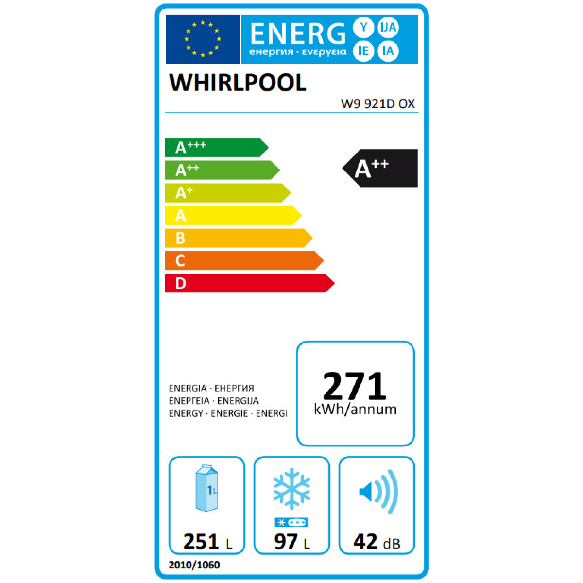 WHIRLPOOL W9 921D OX Ψυγειοκαταψύκτης NoFrost Inox A++ ΕΩΣ 12 ΔΟΣΕΙΣ - Image 2