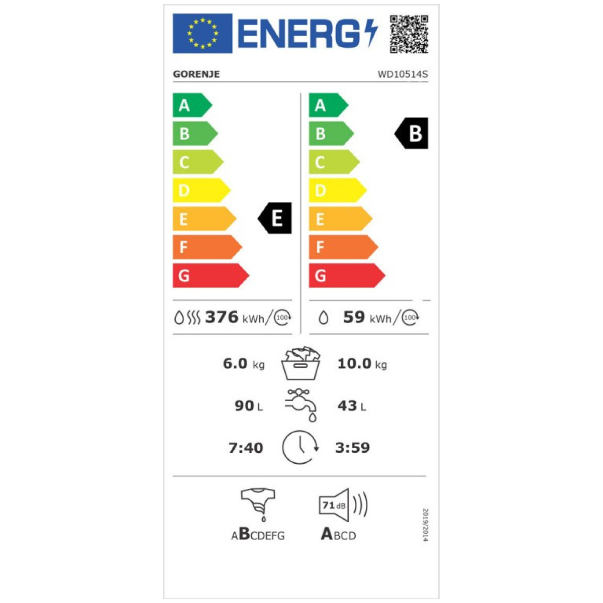 GORENJE WD10514S Πλυντήριο-Στεγνωτήριο Ρούχων 10kg/6kg E ΕΩΣ 12 ΔΟΣΕΙΣ - Image 3