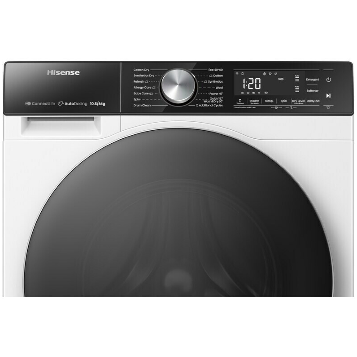 Hisense WD5S1045BW Πλυντήριο-Στεγνωτήριο Ρούχων 10.5kg/6kg Ατμού 1400 Στροφές με Wi-Fi ΕΩΣ 12 ΔΟΣΕΙΣ - Image 3