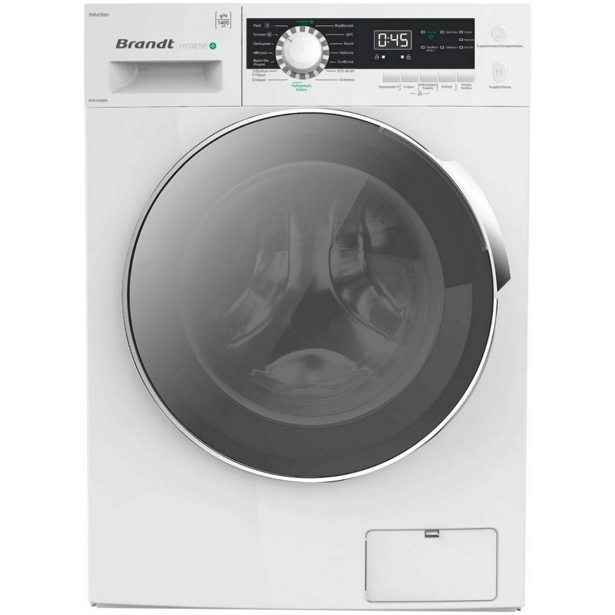 BRANDT WFB194QWG Πλυντήριο Ρούχων 9kg 1400 Στροφών B ΕΩΣ 12 ΔΟΣΕΙΣ - Image 1