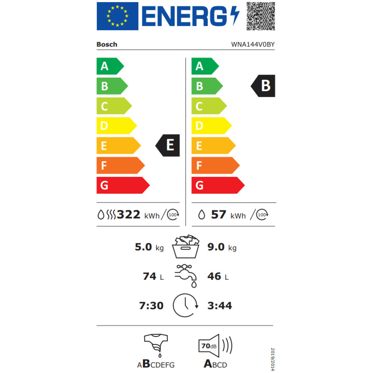 Bosch WNA144V0BY Πλυντήριο-Στεγνωτήριο Ρούχων 9kg/5kg Ατμού 1400 Στροφές ΕΩΣ 12 ΔΟΣΕΙΣ - Image 3