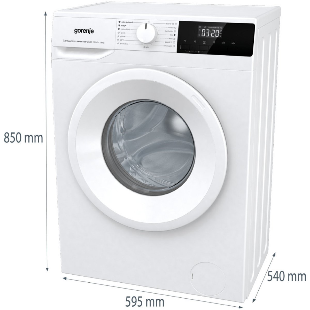 Gorenje Πλυντήριο Ρούχων 8kg 1400 Στροφών WNHPI84AS (ΕΩΣ 12 ΔΟΣΕΙΣ) - Image 3