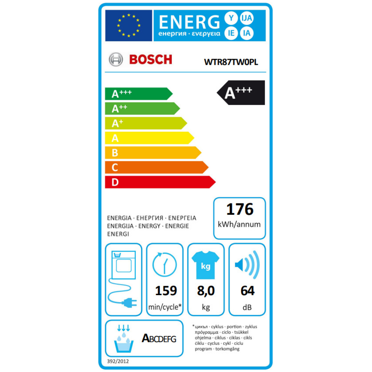 BOSCH WTR87TW0PL Στεγνωτήριο 8kg A+++ με Αντλία Θερμότητας ΕΩΣ 12 ΔΟΣΕΙΣ - Image 5