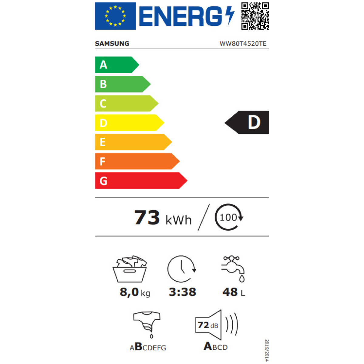 SAMSUNG WW80T4520TE Πλυντήριο Ρούχων 8kg D(Α+++) ΕΩΣ 12 ΔΟΣΕΙΣ - Image 5
