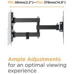 Powertech PT-1129 Βάση Τηλεόρασης Τοίχου με Βραχίονα έως 43" και 30kg (PT-1129) Μαύρο ΕΩΣ 12 ΔΟΣΕΙΣ - Image 3