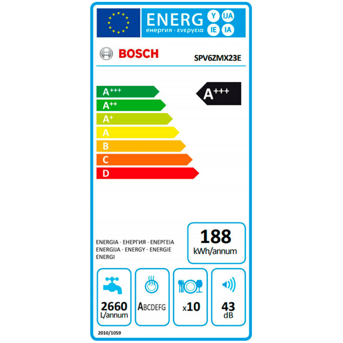 BOSCH SPV6ZMX23E Πλυντήριο Πιάτων Εντοιχιζόμενο A+++ ΕΩΣ 12 ΔΟΣΕΙΣ - Image 3