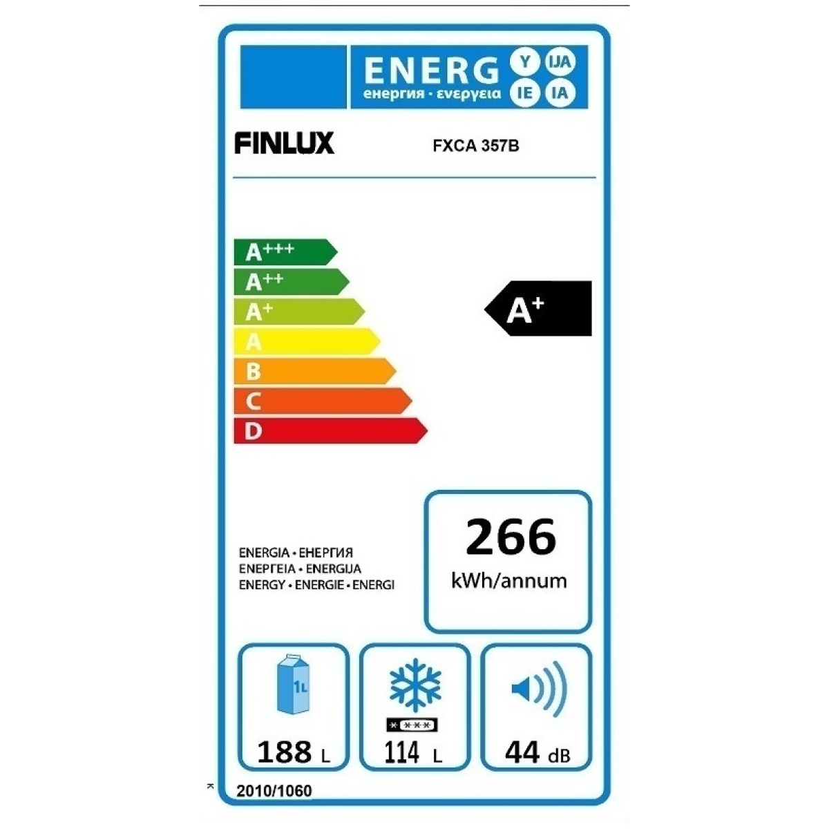 FINLUX FXCA-357B Ψυγειοκαταψύκτης Μαύρος A+ ΕΩΣ 12 ΔΟΣΕΙΣ - Image 2