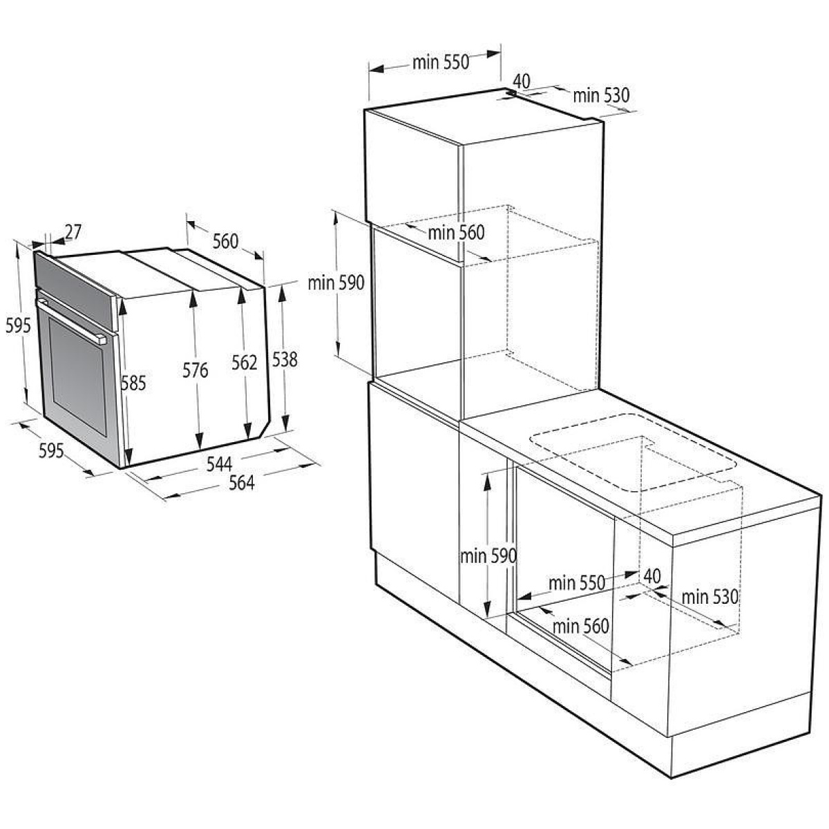 Φούρνος Άνω Πάγκου Gorenje BOP6737E02XK 77lt A Π59.5εκ. με Πυρόλυση Inox ΕΩΣ 12 ΔΟΣΕΙΣ - Image 3
