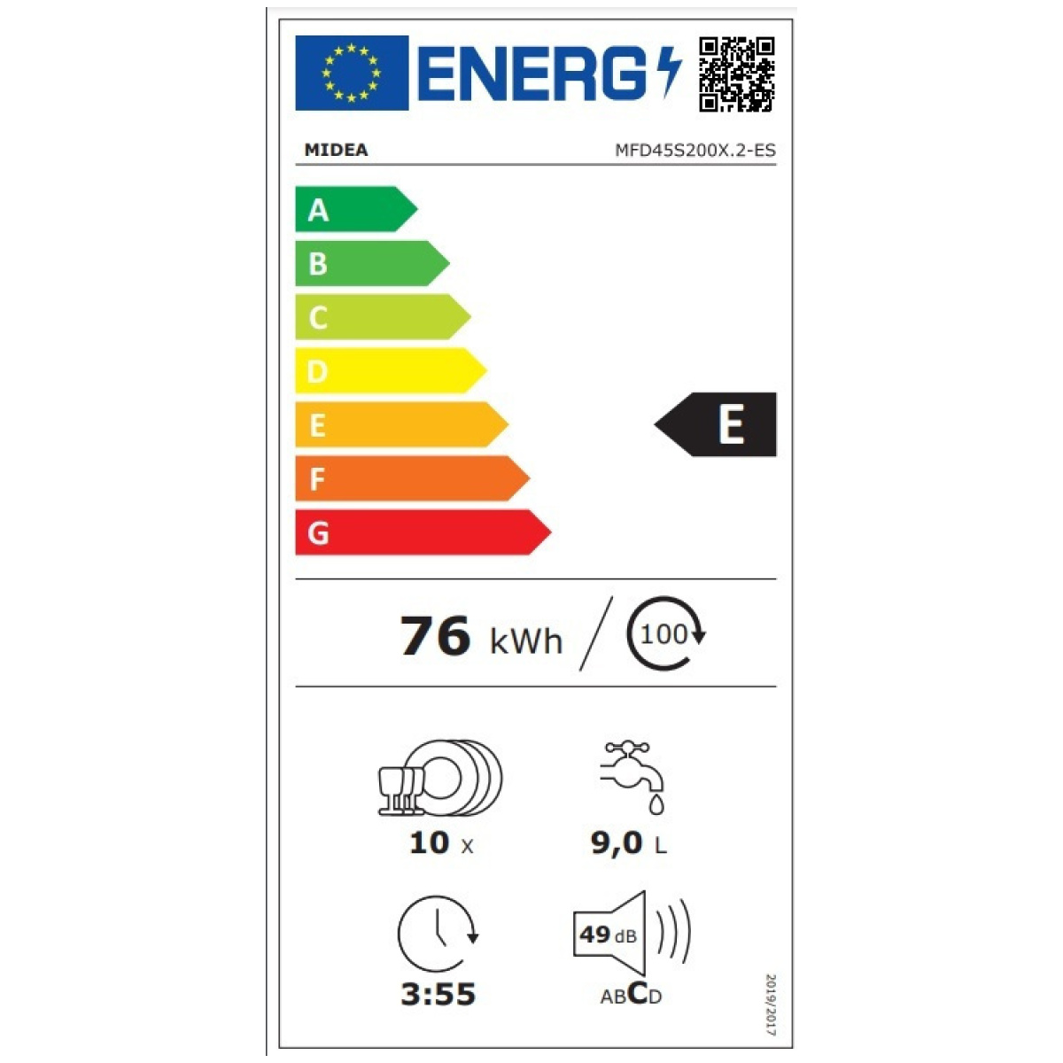 Midea MFD45S200X.2-ES Εντοιχιζόμενο Πλυντήριο Πιάτων με Wi-Fi για 10 Σερβίτσια Π45xY85εκ. Inox (ΕΩΣ 12 ΔΟΣΕΙΣ) - Image 4