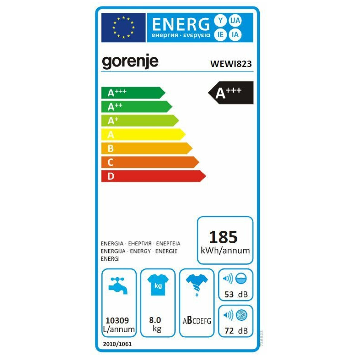 GORENJE WEWI823 Πλυντήριο Ρούχων 8KG A+++ ΕΩΣ 12 ΔΟΣΕΙΣ - Image 2