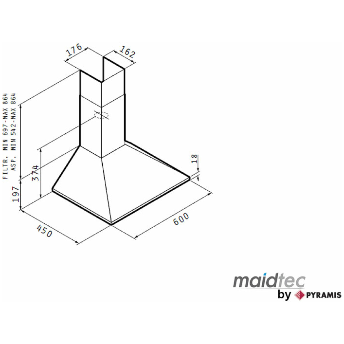 ΑΠΟΡΡΟΦΗΤΗΡΕΣ ΚΑΜΙΝΑΔΑ MAIDTEC BY PYRAMIS 60CM 065008901 ΕΩΣ 12 ΔΟΣΕΙΣ - Image 2