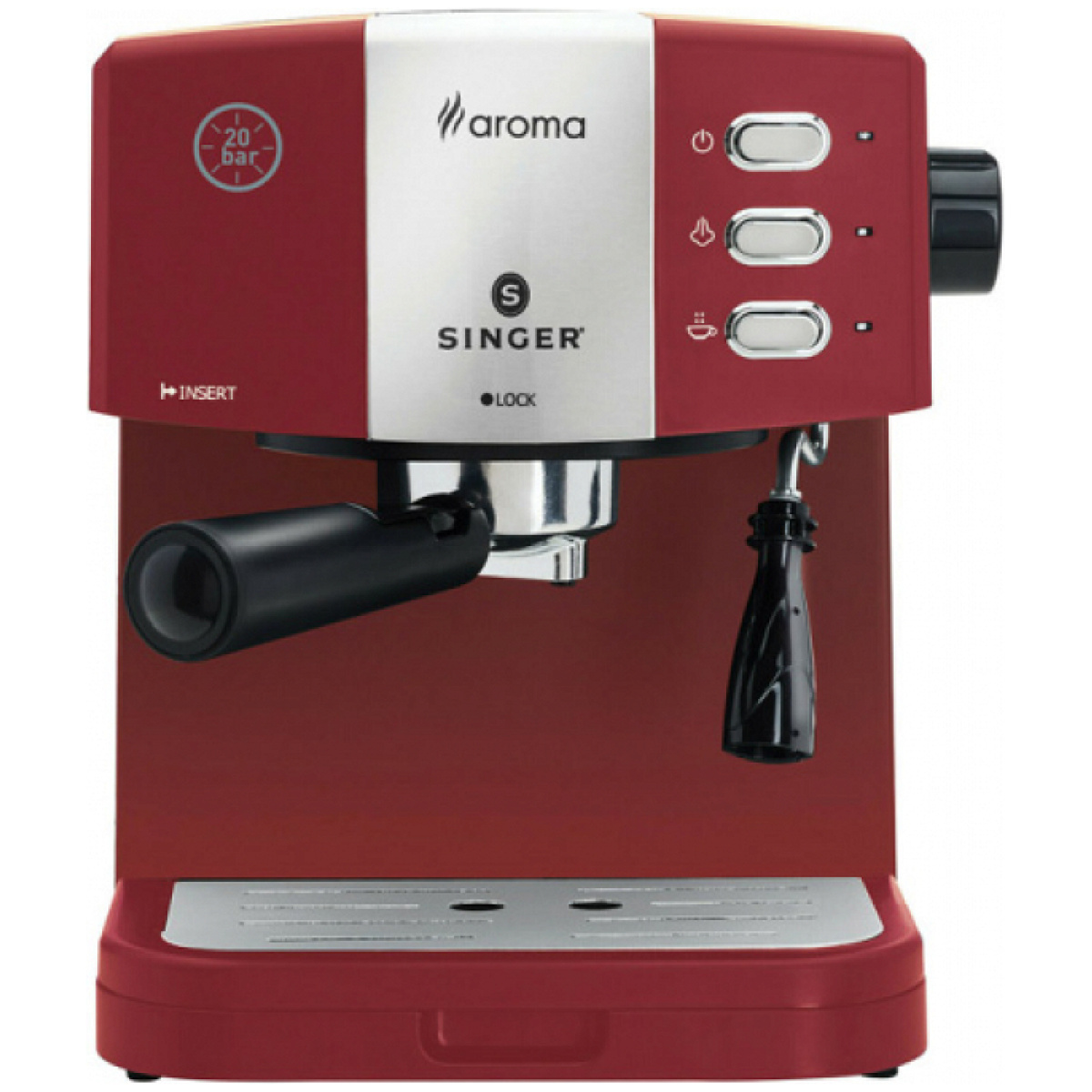 ΚΑΦΕΤΙΕΡΑ ΦΙΛΤΡΟΥ SINGER AROMA ES-851R 850W ΚΟΚΚΙΝΗ 20BAR ΕΩΣ 12 ΔΟΣΕΙΣ - Image 1