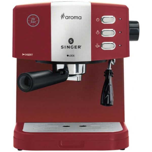 ΚΑΦΕΤΙΕΡΑ ΦΙΛΤΡΟΥ SINGER AROMA ES-851R 850W ΚΟΚΚΙΝΗ 20BAR ΕΩΣ 12 ΔΟΣΕΙΣ