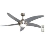 United Ανεμιστήρας Οροφής 132cm με Φως και Τηλεχειριστήριο Ασημί ΕΩΣ 12 ΔΟΣΕΙΣ