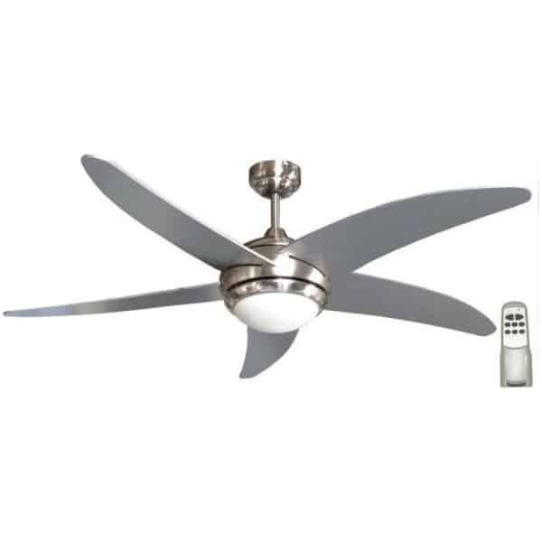United Ανεμιστήρας Οροφής 132cm με Φως και Τηλεχειριστήριο Ασημί ΕΩΣ 12 ΔΟΣΕΙΣ