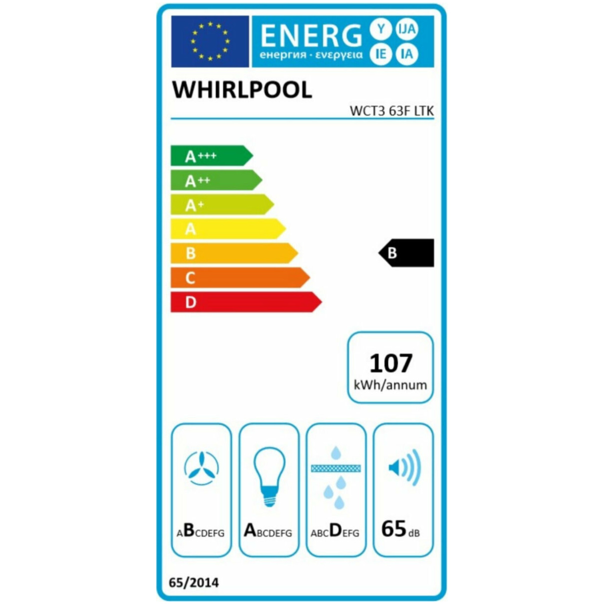 Whirlpool WCT3 63F Μηχανισμός Απορρόφησης 51.4cm Μαύρος ΕΩΣ 12 ΔΟΣΕΙΣ - Image 4