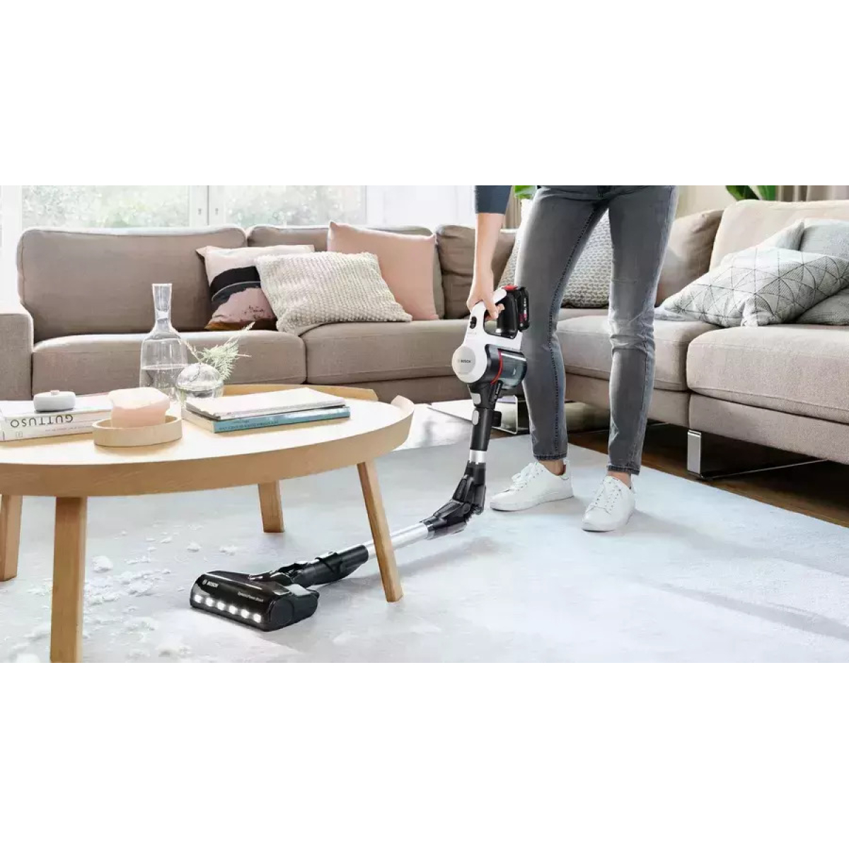 BOSCH BBS711W HΛΕΚΤΡΙΚΗ ΣΚΟΥΠΑ STICK UNLIMITED 7 18V ΛΕΥΚΗ ΕΠΑΝΑΦΟΡΤΙΖΟΜΕΝΗ - Image 4