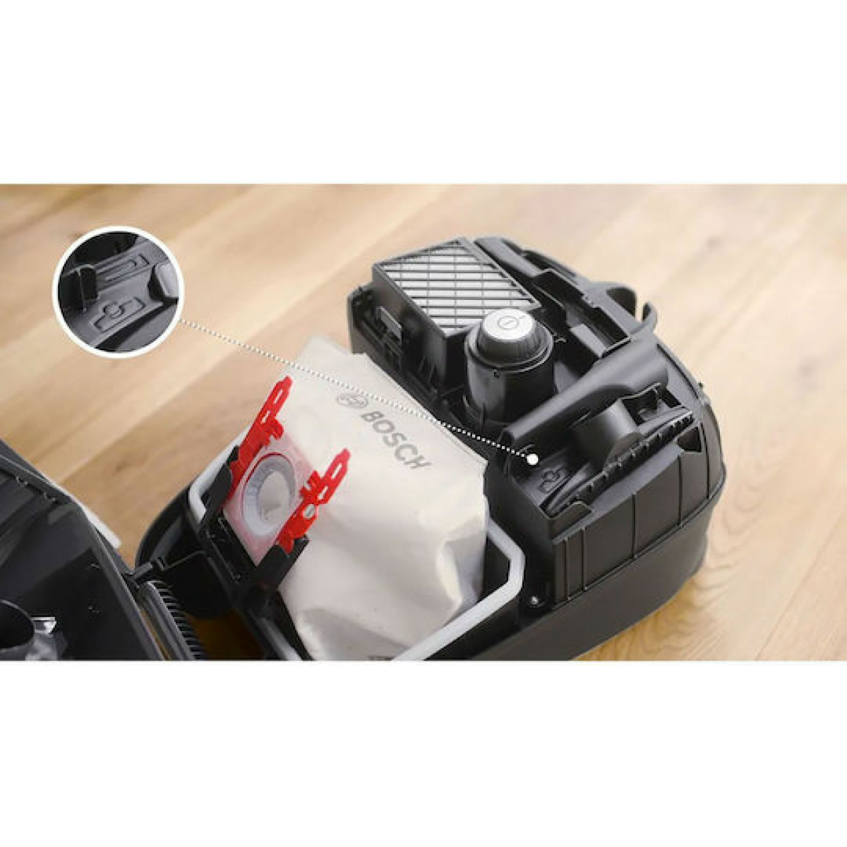 BOSCH BGB41HYG1H HΛΕΚΤΡΙΚΗ ΣΚΟΥΠΑ ΛΕΥΚΗ ΜΕ ΣΑΚΟΥΛΑ 4LT 600W - Image 3